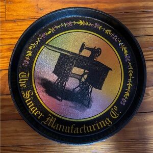 Vintage The Singer Manufacturing Co. Decorative Tin Tray